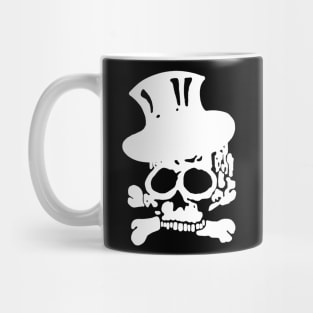 White Skull and Crossbones with Top Hat Mug